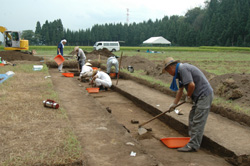 本ノ木遺跡の発掘作業