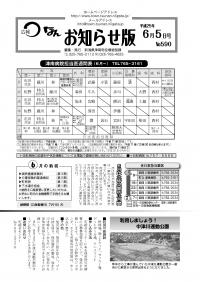 広報つなん　お知らせ版　平成25年6月5日号